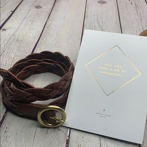 Brown woven Leather Belt